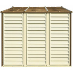 Сарай пластиковий Woodside 325x247x231 см слонова кістка, коричневий дах - Зображення 7