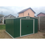 Сарай металевий ECO 202x182x181 см зелений з білим. - Зображення 3