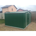 Сарай металевий ECO 202x182x181 см зелений з білим. - Зображення 4