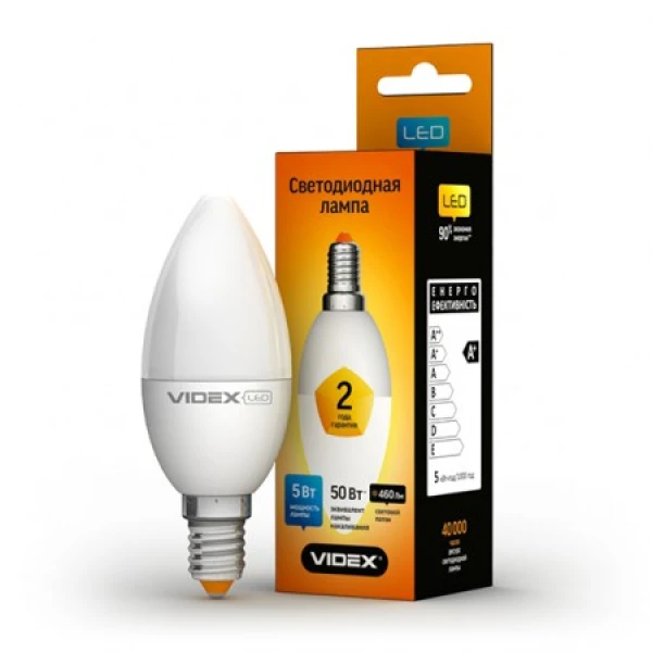 Лампа світлодіодна LED VIDEX C37e 5W E14 4100K 220V (VL-C37e-05144)