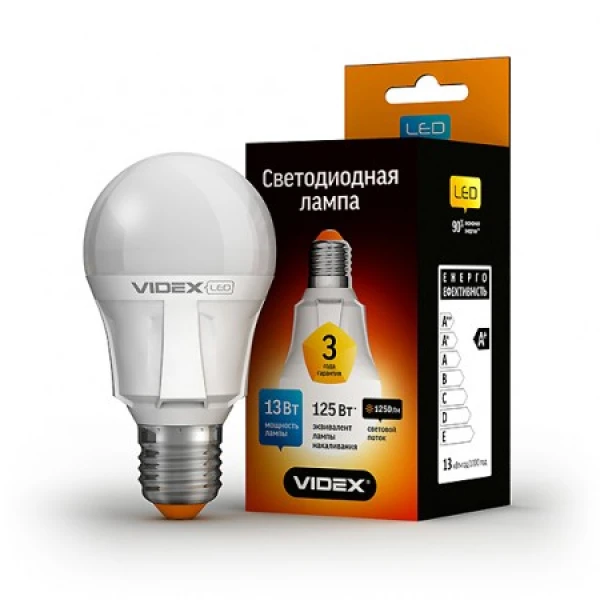Світлодіодна лампа LED VIDEX A60 13W E27 3000K 220V (VL-A60-13273)