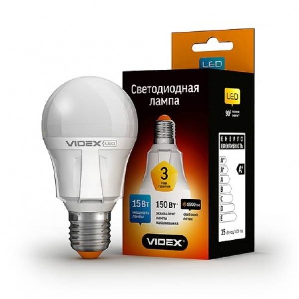 LED лампа VIDEX A60 15W E27 4100K 220V (VL-A60-15274)