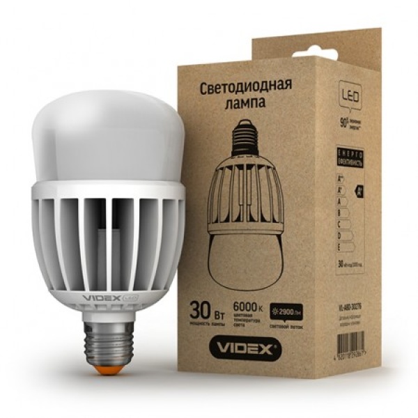 Світлодіодна лампа LED VIDEX A80 30W E27 6000K 220V (VL-A80-30276)