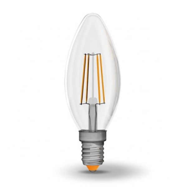 LED лампа VIDEX Filament C37F 4W E14 4100K 220V (VL-C37F-04144)