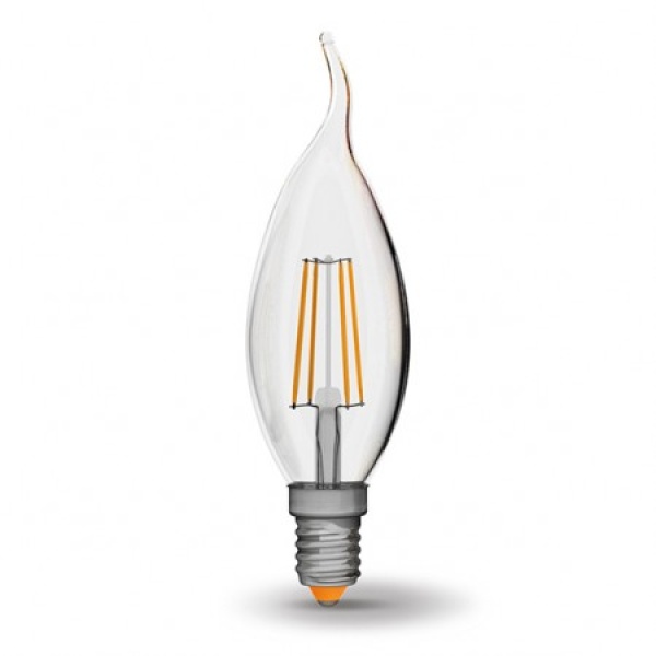 LED лампа VIDEX Filament C37Ft 4W E14 4100K 220V (VL-C37Ft-04144)