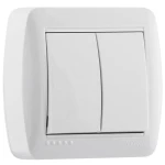 711-0200-101 DEMET Вимикач подвійний білий (10шт/120шт)