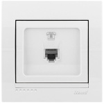 702-0202-137 DERIY Розетка телефонна євро білий (10шт / 120шт)