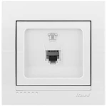 702-0202-137 DERIY Розетка телефонна євро білий (10шт / 120шт)