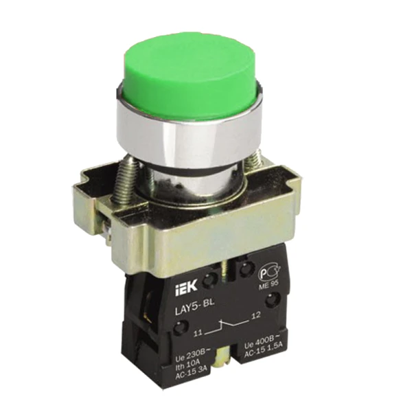 Кнопка керування LAY5-BL31 без підсвічування зелена 1з IEK (BBT70-BL-K06)