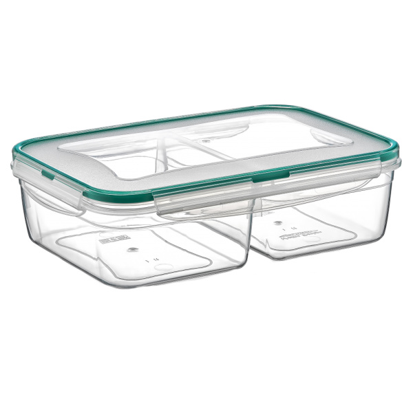 Контейнер Fresh Box 2 відсіки 1 л + 1 л прозорий