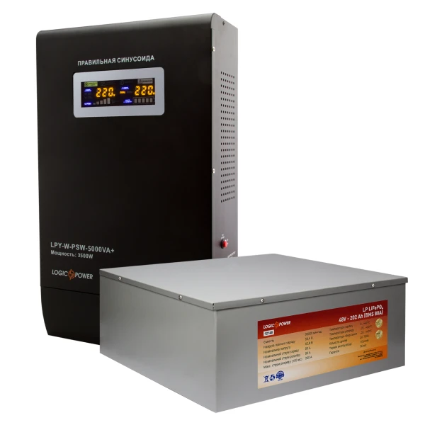 Комплект резервного питания Logicpower W5000 + литеевая (LifePo4) батарея 11600 ватт