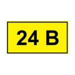 Самоклеюча етикетка 90х38 мм, символ "24В" (YPC10-0024V-3-021)