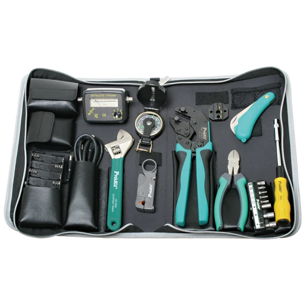 Набір інструментів в сумці Pro'sKit PK-2097, для монтажу антен супутникового телебачення
