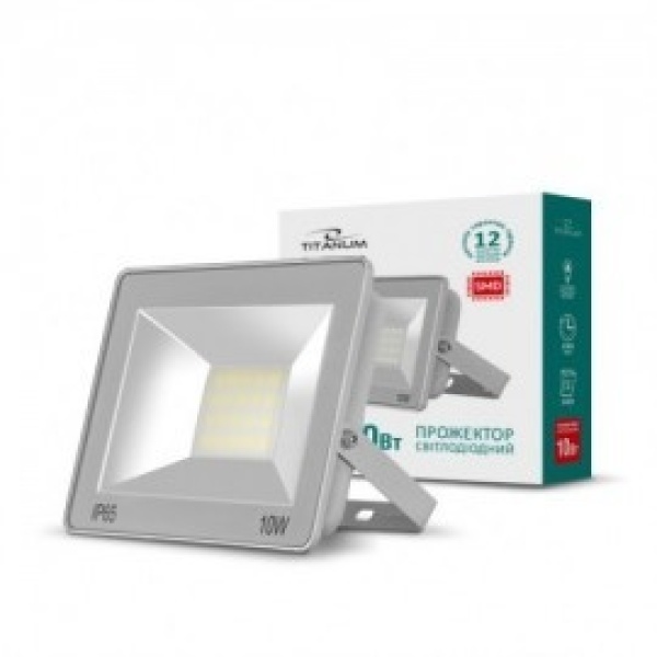 LED прожектор TITANUM 10W 6000K TLF106 220V 20 шт/ящ