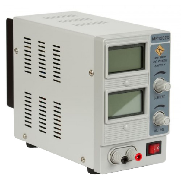 Лабораторний блок живлення Masteram MR1505D, одноканальний, трансформаторний, до 15 В, до 5 А, ЖК індикатори