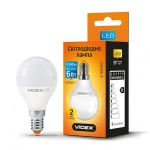 LED лампа VIDEX G45e 6W E14 4100K 220V 20шт/ящ (VL-G45e-06144)