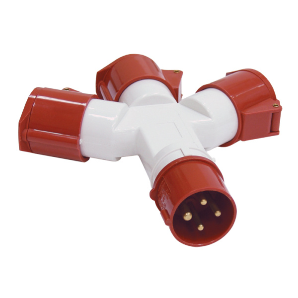 Адаптер трипроменевий ТS1013-214 3P+PE 16A 380B IP44 IEK (PAS32-016-4)