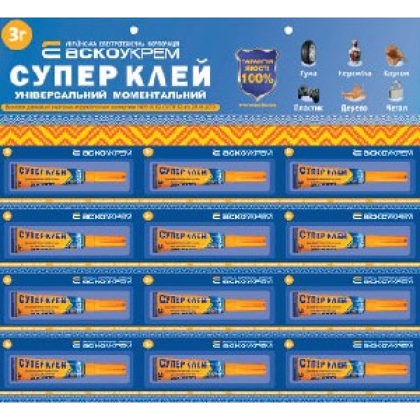 Супер Клей лист 3шт*4шт - 3г