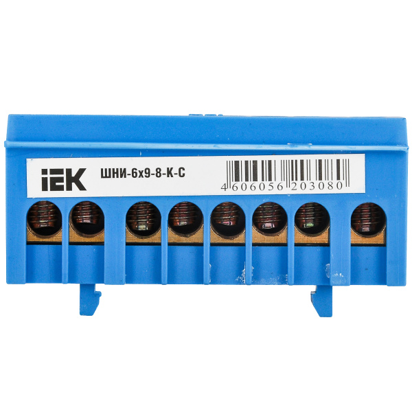Шина N "нуль" в корп ізол на DIN-рейку ШНІ-6х9-8-К-C IEK (YNN10-69-8KD-K07)