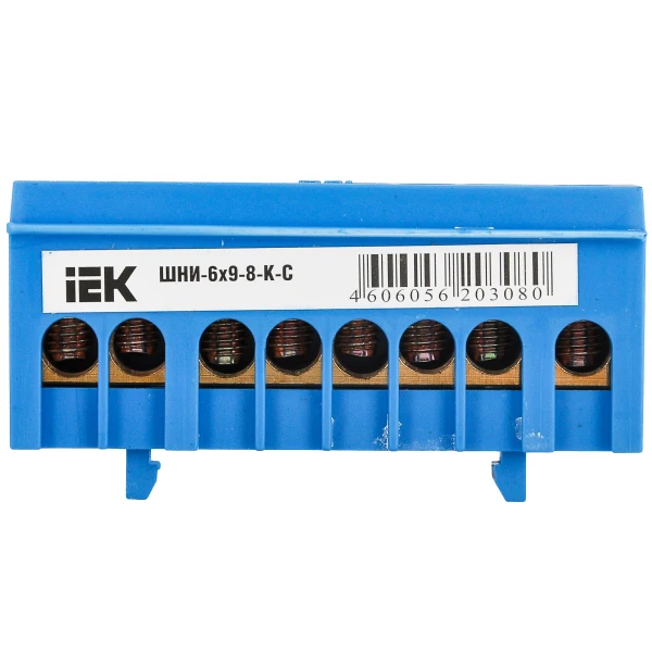 Шина N "нуль" в корп ізол на DIN-рейку ШНІ-6х9-8-К-C IEK (YNN10-69-8KD-K07)