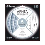Світлодіодна стрічка Feron LS607/ SANAN LED-RL 30SMD(5050)/m 7.2W/m 12V 5m*10*0.22mm білий на біломуIP65 (5784) - Зображення 2