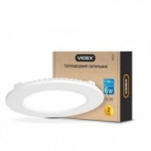 LED світильник вбудований круглий VIDEX 6W 5000K 220V (VL-DLR-064)