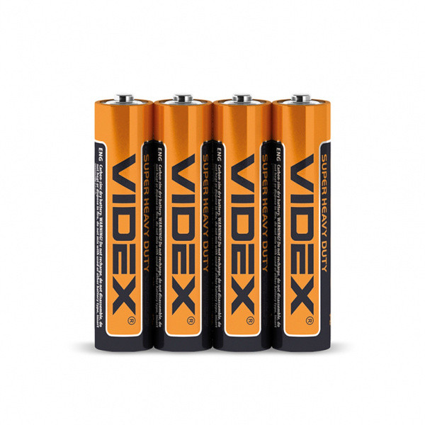 Батарейка сольова Videx R03P/AAA 4pcs SHRINK (60/1440) (R03P/AAA 4pcs S)