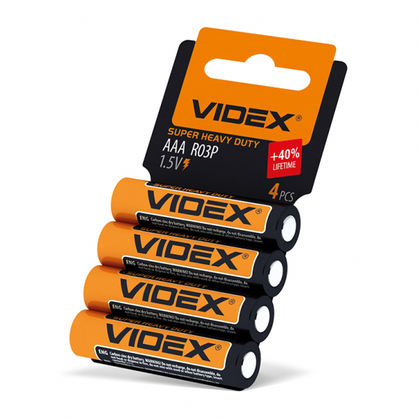 136d7f07-9949-11eb-818a-0025b3220fe4.800x600.jpeg Батарейка сольова Videx R03P/AAA 4pcs SHRINK CARD (60/1440) (R03P/AAA 4pcs SC) - Зображення 1