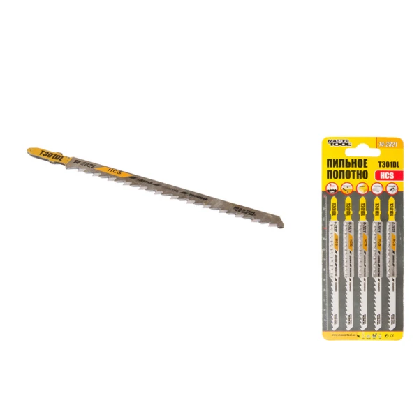 Полотно для лобзика MASTERTOOL по дереву 5 шт чистий прямий різ 6TPI 132 мм T301DL 14-2821