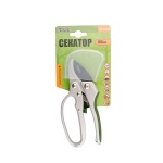 Секатор садовий MASTERTOOL з храповим механізмом 185 мм ручки AL+TPR лезо SK5+тефлон ковадло 14-6118 - Зображення 2