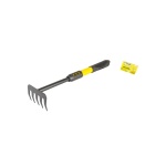 Граблі садові MASTERTOOL 5 зубів з довжиною металевою ручкою та гумовим покриттям 410х100 мм 14-6167