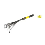 Граблі віялові MASTERTOOL 9 зубів з довжиною металевою ручкою та гумовим покриттям 510х160 мм 14-6168