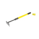 Граблі садові MASTERTOOL 5 зубів із телескопічною металевою ручкою та гумовим покриттям 640-910х100 мм 14-6178