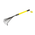 Граблі віялові MASTERTOOL 9 зубів із телескопічною металевою ручкою та гумовим покриттям 750-1040х160 мм 14-6179