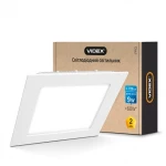 LED світильник вбудований квадрат VIDEX 9W 5000K 220V (VL-DLS-095) - Зображення 2