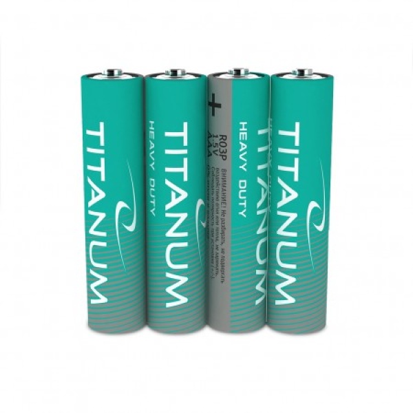 Батарейка сольова Titanum R03P/AAA 4pcs SHRINK (40/1200) (T-R03P/AAA 4pcs T)