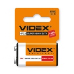 Батарейка сольова Videx 6F22/9V (Крона) 1pcs SHR CARD (24/480) (6F22-9V-SC) - Зображення 2