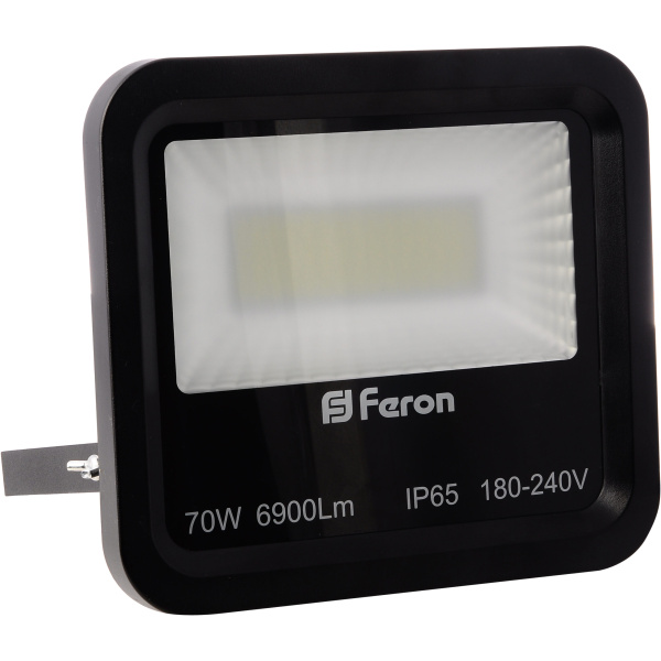 Світлодіодний прожектор Feron LL-670 135LEDS 70W білий 6400K 230V (225*200*84mm) Чорний IP 65 (5509)