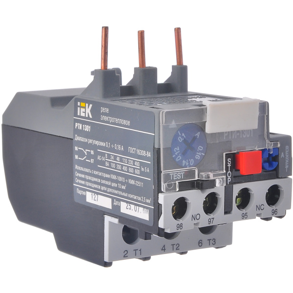 Реле РТІ-1301 електротеплове 0,1-0,16А IEK (DRT10-D001-C016)