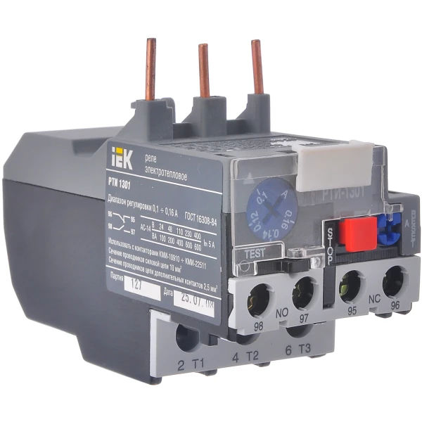 Реле РТІ-1301 електротеплове 0,1-0,16А IEK (DRT10-D001-C016)