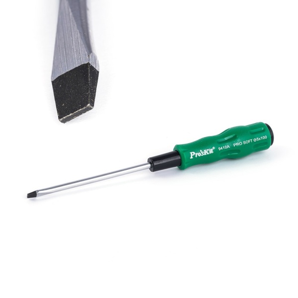 Плоска викрутка Pro'sKit 89410A з м'якою рукояткою (-5.0х100)