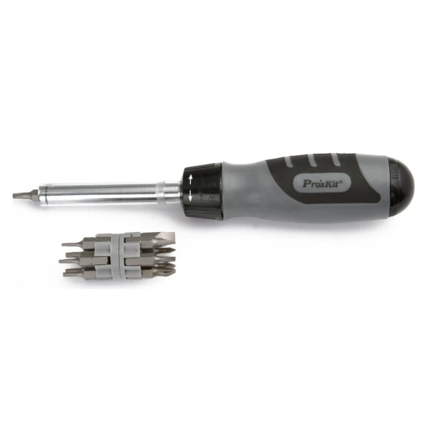 Викрутка-тріскачка з набором біт Pro'sKit 8PK-SD010 (12 шт.)