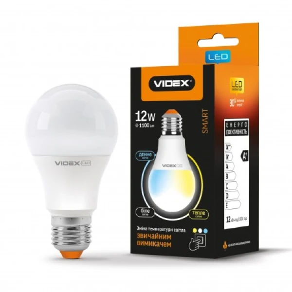 LED лампа з регулюванням кольору VIDEX A60eC3 12W E27 220V (VL-A60eC3-1227)