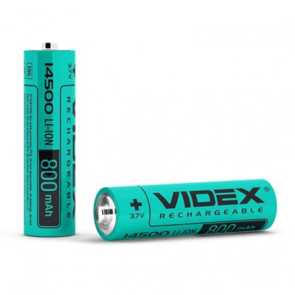 Акумулятор Videx Li-Ion 14500 (без захисту) 800mAh bulk10/1pc (14500/800/10/1B)