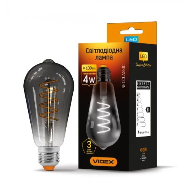 LED лампа VIDEX Filament ST64FG 4W E27 2100K 220V (VL-ST64FG-04272)
