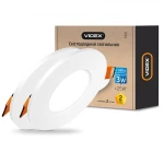 LED світильник вбудований круглий VIDEX 3W 5000K 220V (2 шт/уп; 40шт/ящ) (VL-DLR-035(2)) - Зображення 2