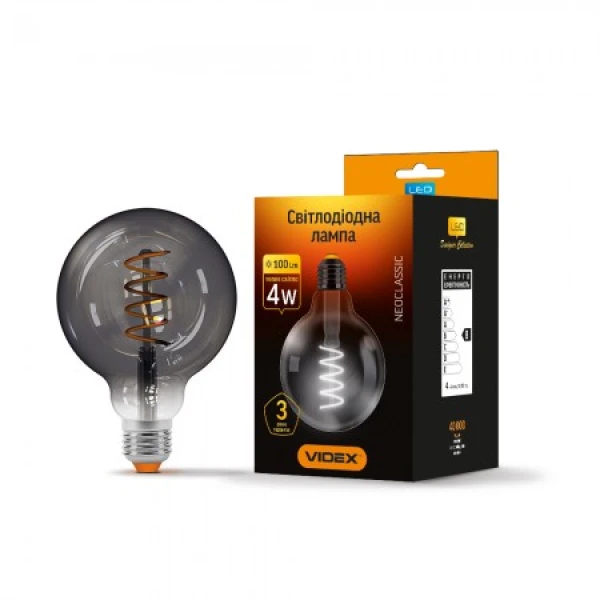 LED лампа VIDEX Filament G95FG 4W E27 2100K 220V (VL-G95FG-04272)