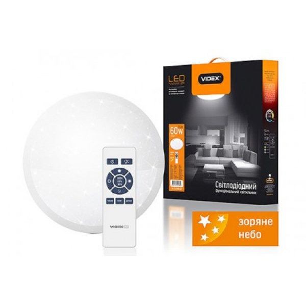 LED світильник функціональний круглий (STAR) VIDEX 60W 2800-6000K 220V(2шт/ящ) (VL-CLSRJs-60)