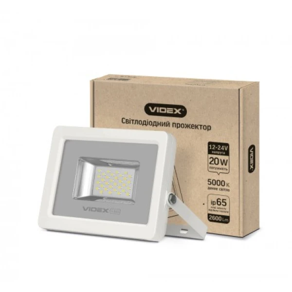 LED прожектор VIDEX PREMIUM 20W 5000K 12-24V White 20 шт (VL-F205W-12V)