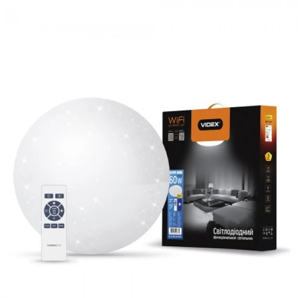 LED світильник функціональний круглий (STAR) VIDEX 60W WiFi 2800-6000K 220V(2шт/ящ)